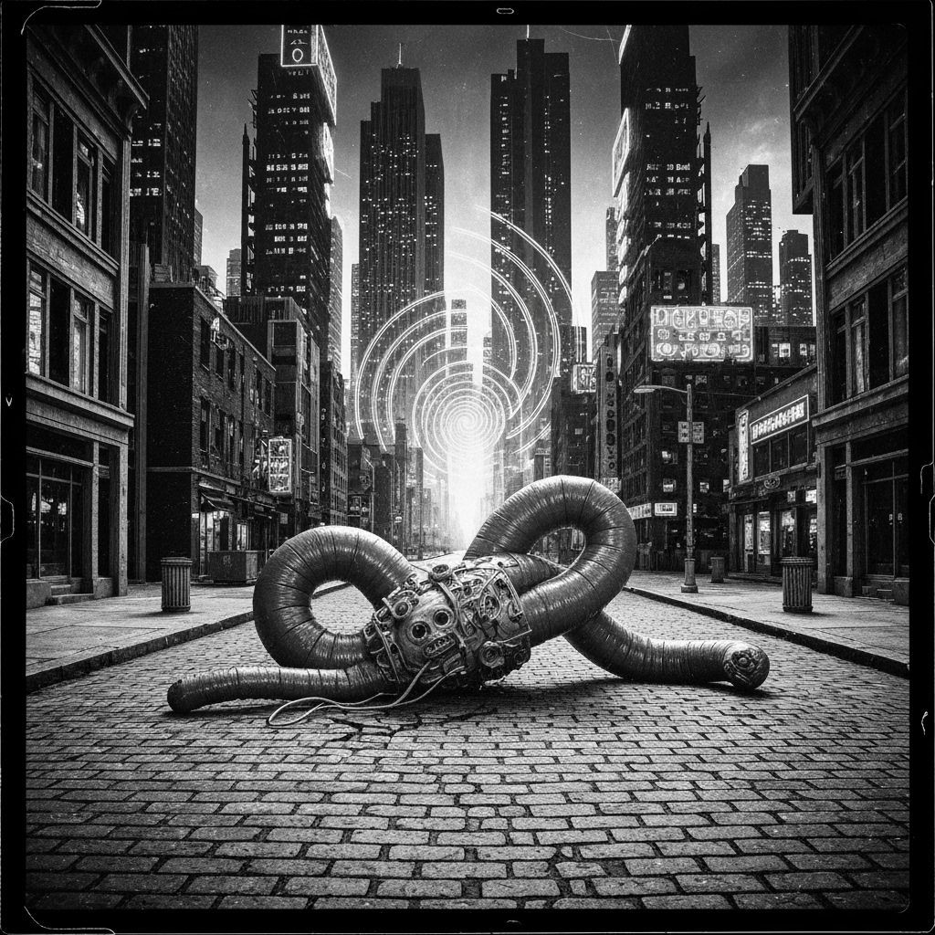 Surreal Vintage Photo of Deflated Cyber Grease