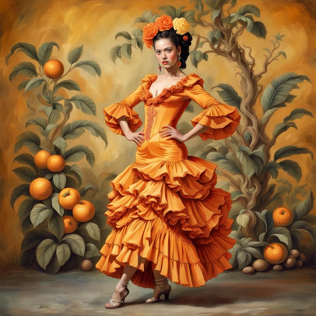 Flamenco Dancer in Baroque Setting