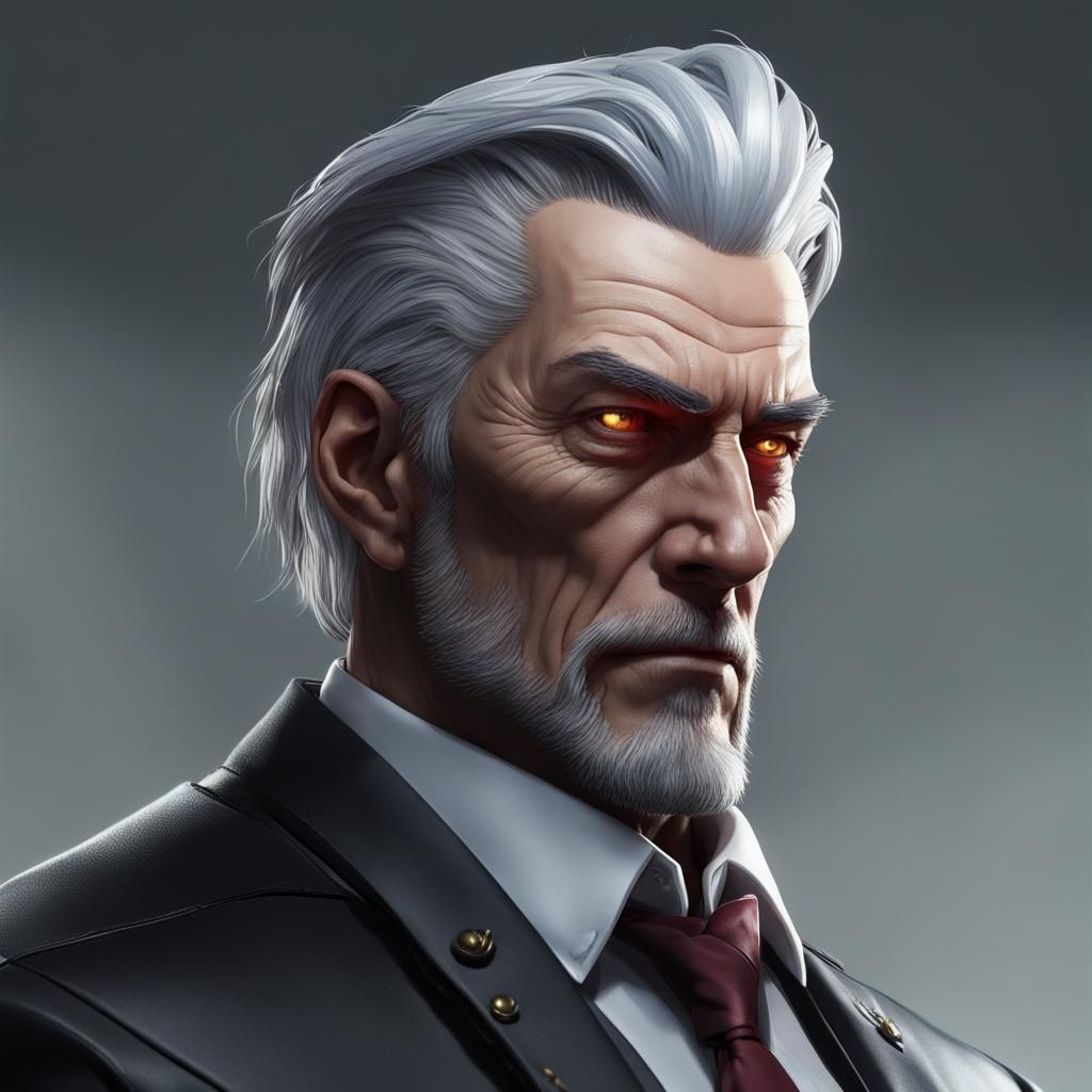 Cyberpunk Assassin Portrait in Corporate Setting