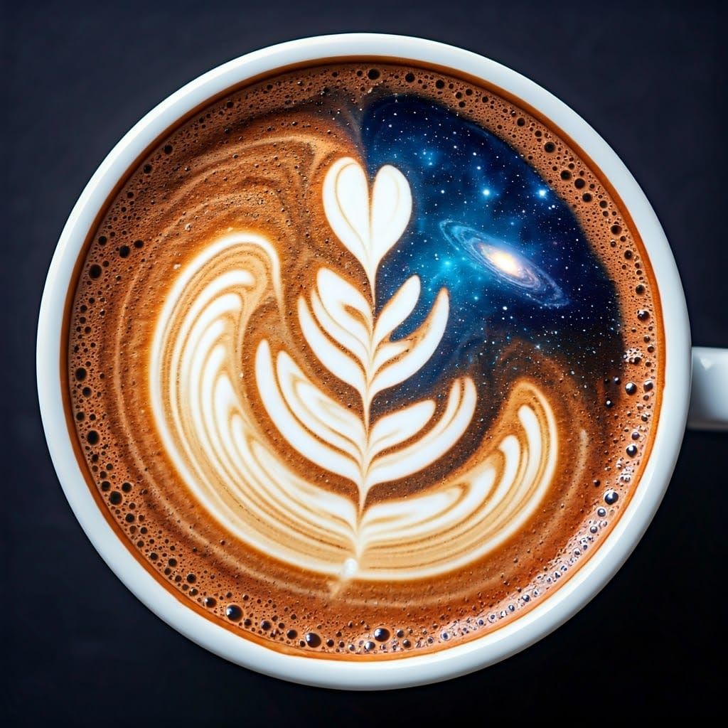 Cosmic Cappuccino: A Surrealist Dreamscape in Coffee