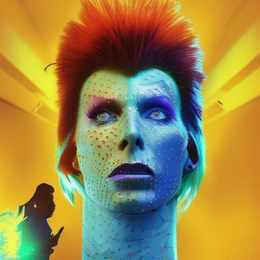 Ziggy Stardust: Holographic Astral Cosmic Illustration