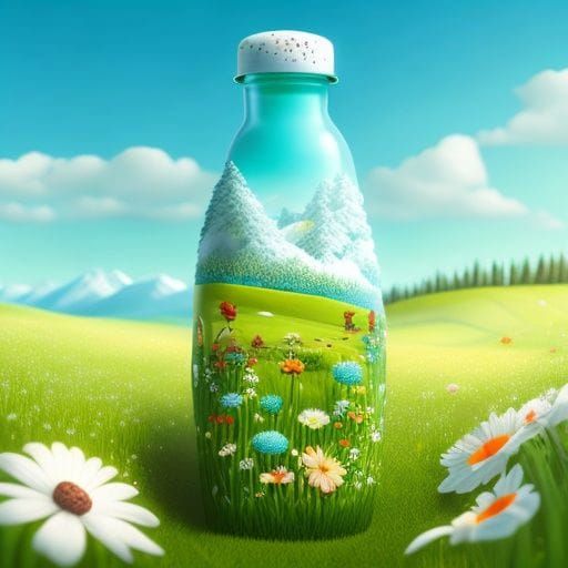 Winter Landscape Inside Snow Globe in Summer Field