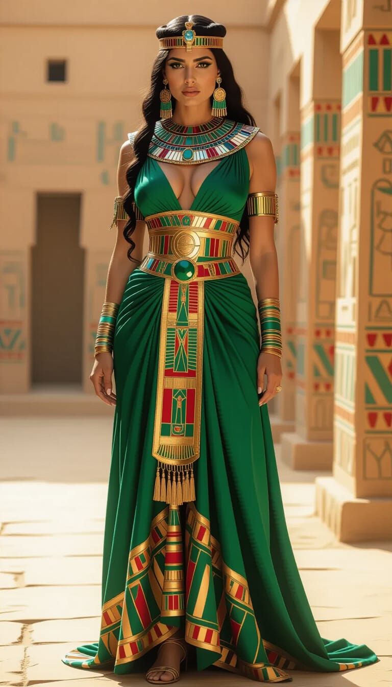 Egyptian Goddess Portrait in Mythic Art Style