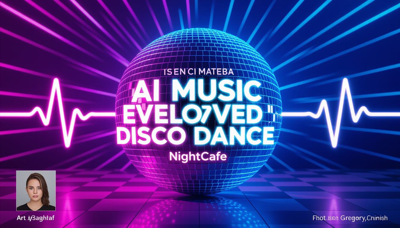 Vibrant Disco Ball with Neon Lights, Photography Style