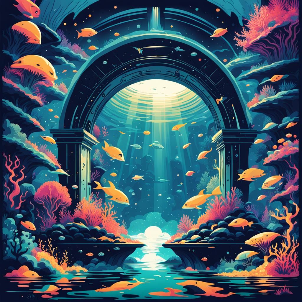 Underwater Portal to a Cosmic Dreamscape