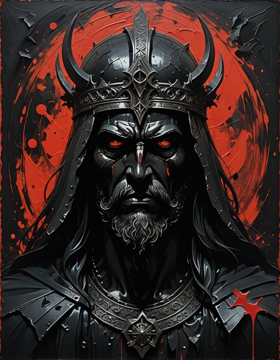 Dark God of War Against Love in Expressive Abstraction