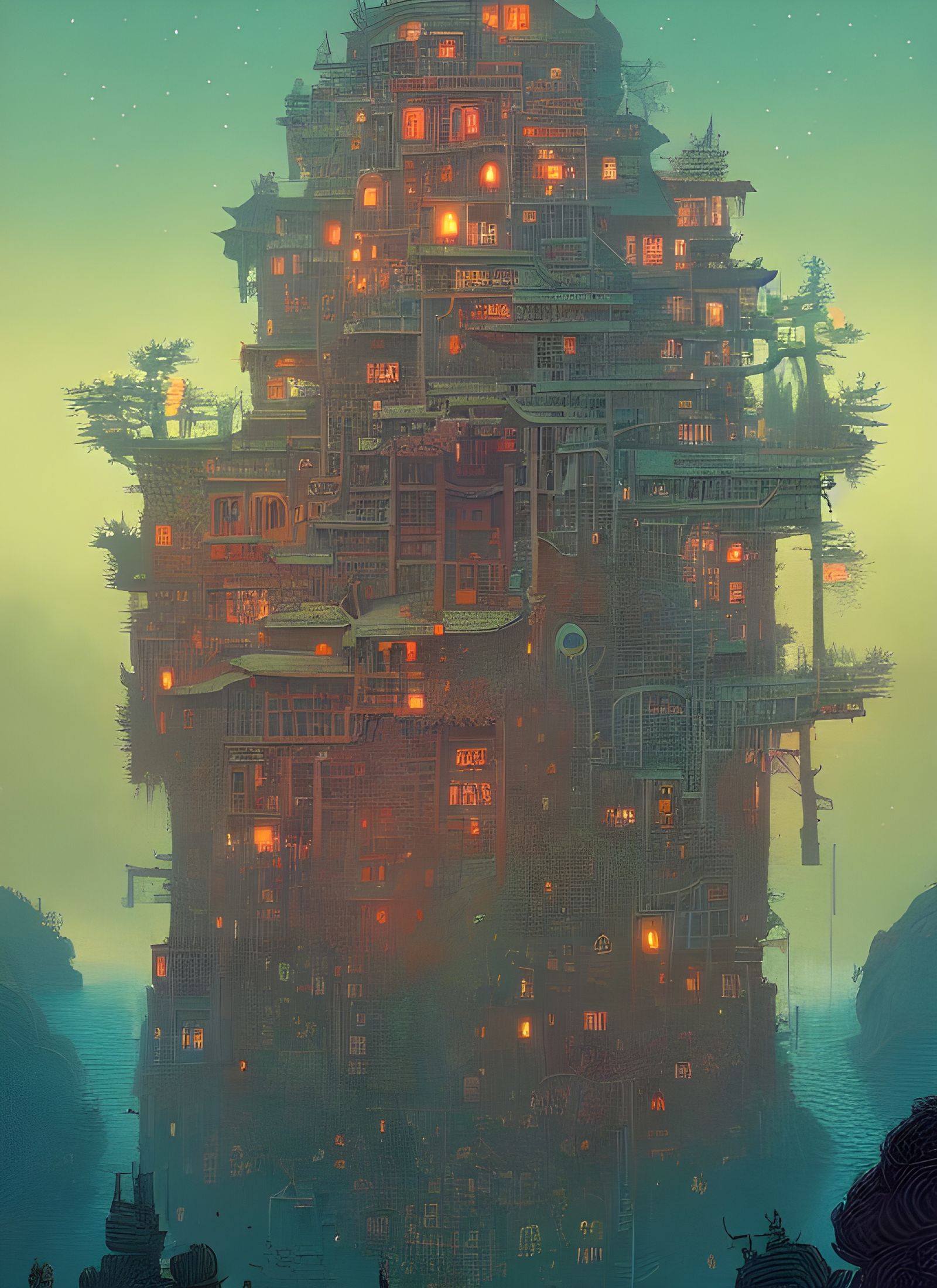 Intricate Panda Cult Concept Art