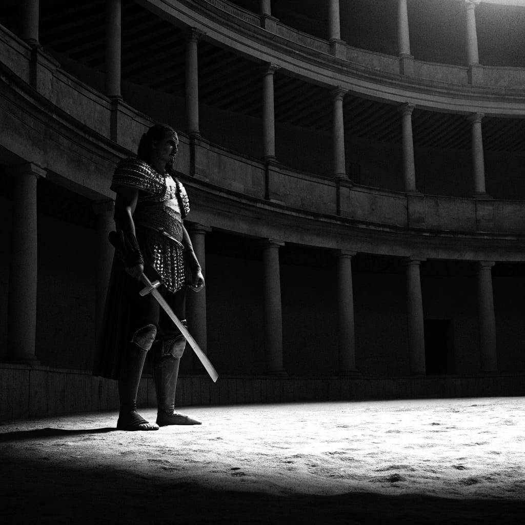 Ancient North African Gladiator in Baroque Style