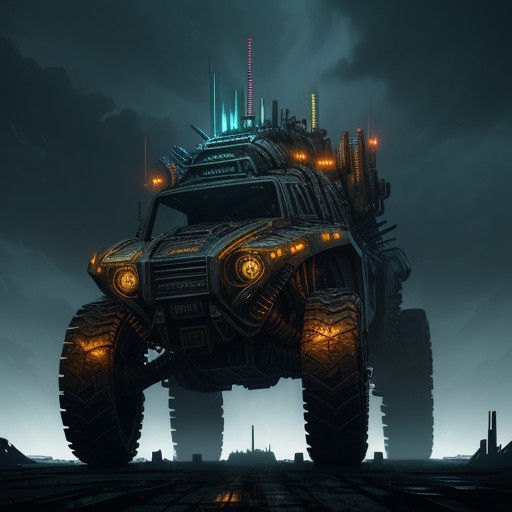 Cybernetic Jackal in a Futuristic Wasteland