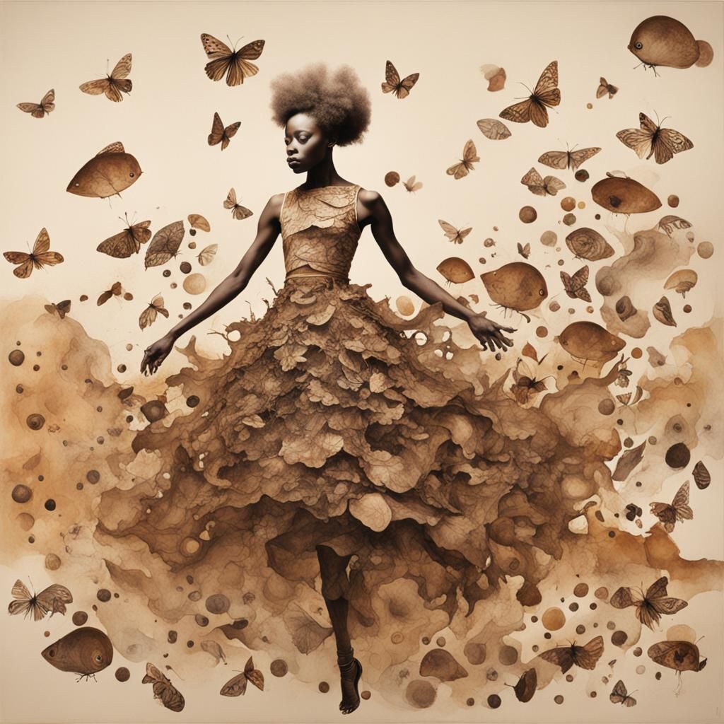Sepia Art Illusion of Joy Inspired by Mutu