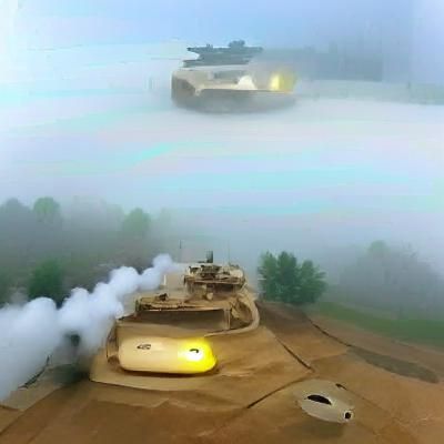 M1 Abrams Tank in Fog: Battlefield Ambience