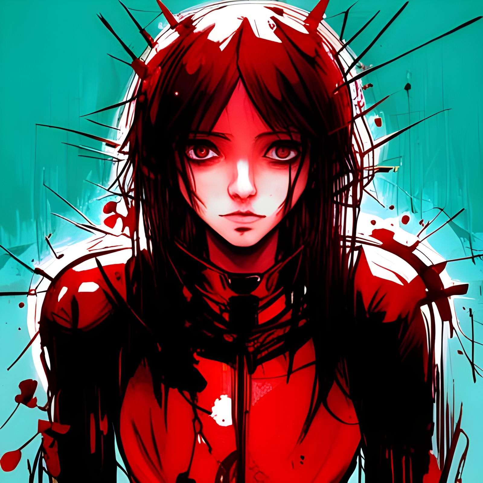 Bloody Eyes: Hyperrealistic Portrait of an Innocent Girl