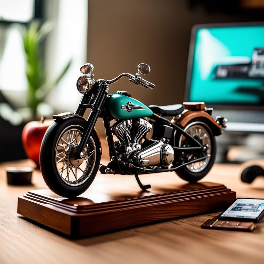 Miniature Harley Davidson UL 1938 on Desk