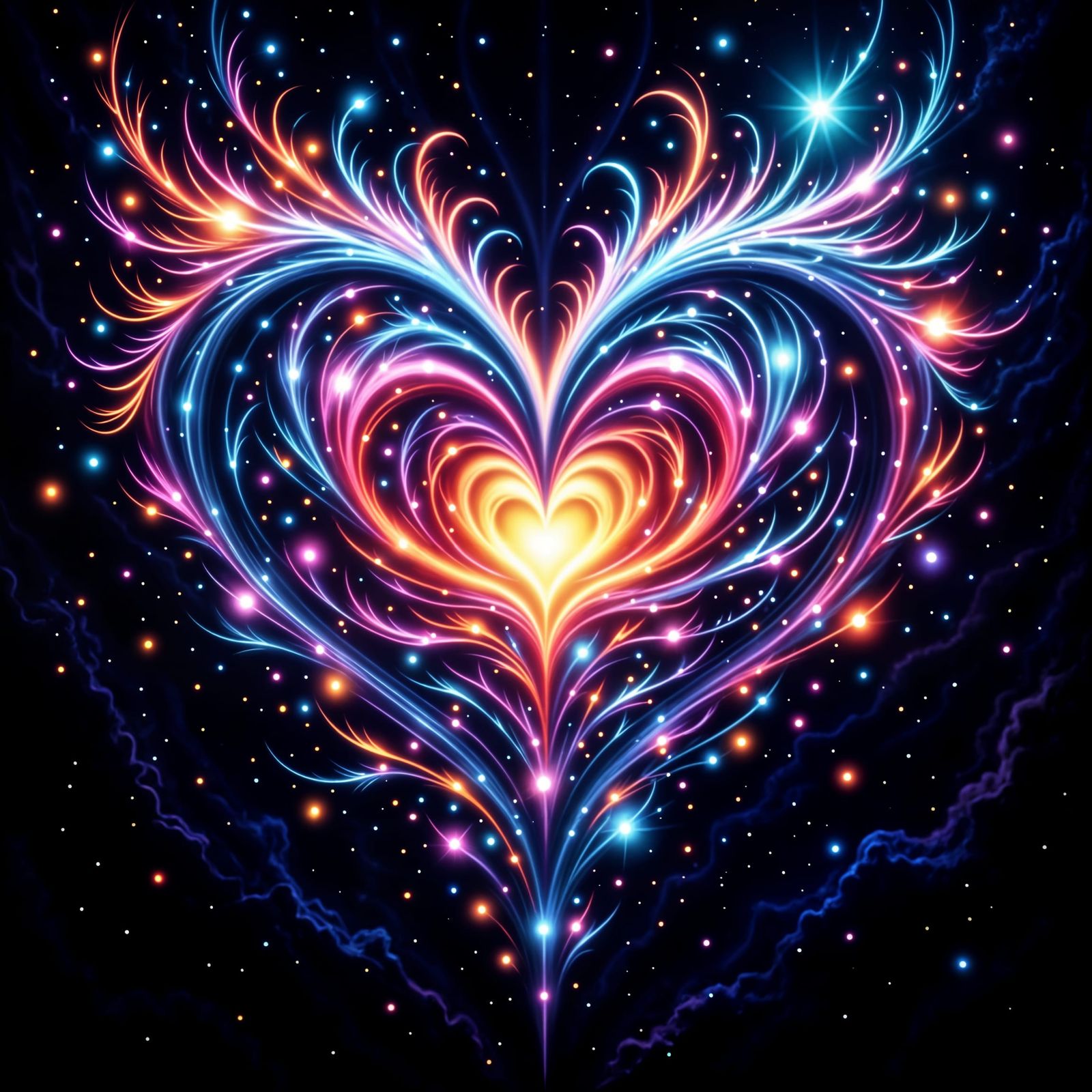 Electric Heart Galaxy in Cosmic Pop Art