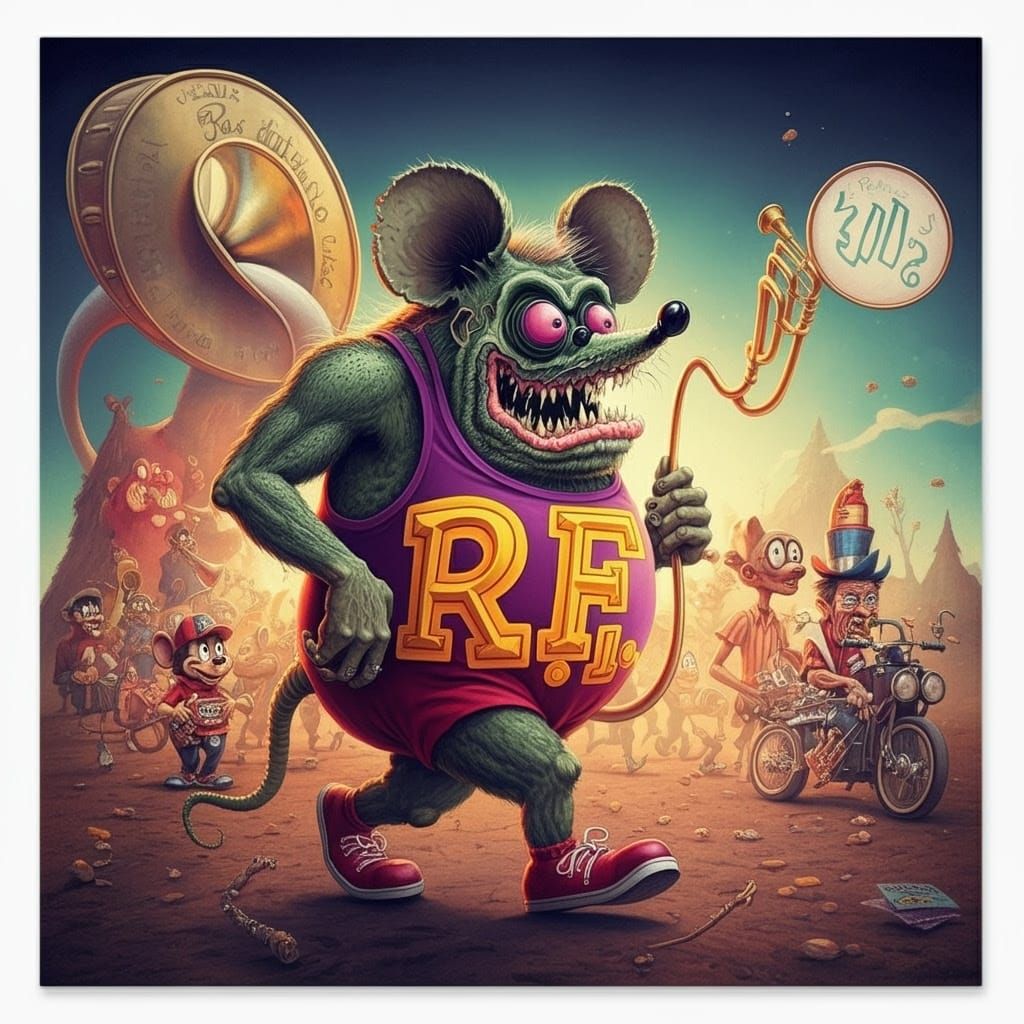Candy-Colored Cartoon Parade Led by Rat Fink Monster