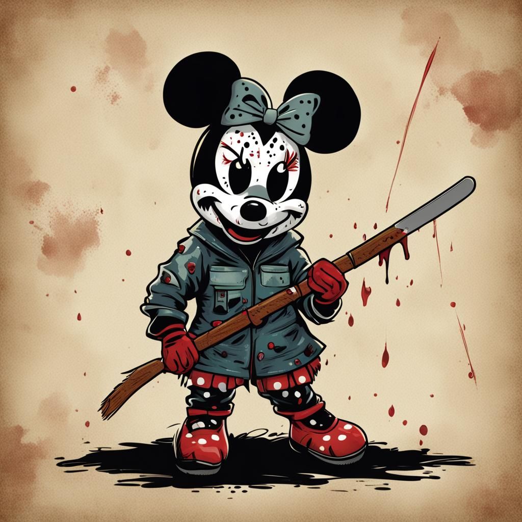 Minnie Mouse as Jason Voorhees