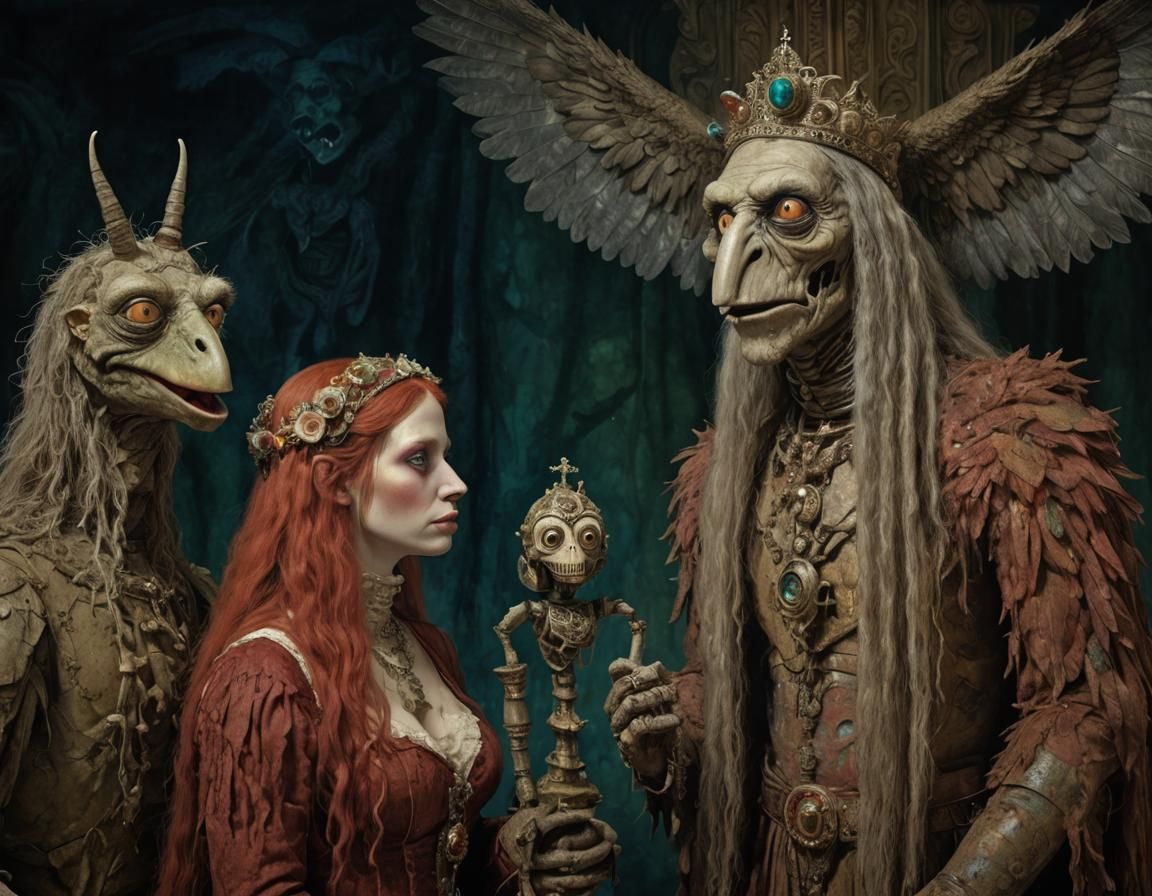 Pipi Longstocking's Unholy Wedding: Surreal Digital Art