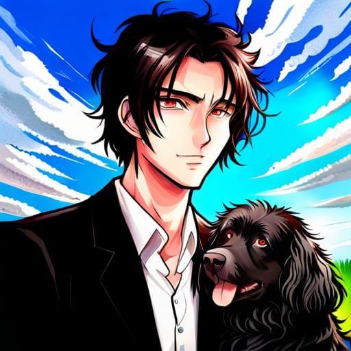 Ruth as Newfoundland Dog in Anime Style