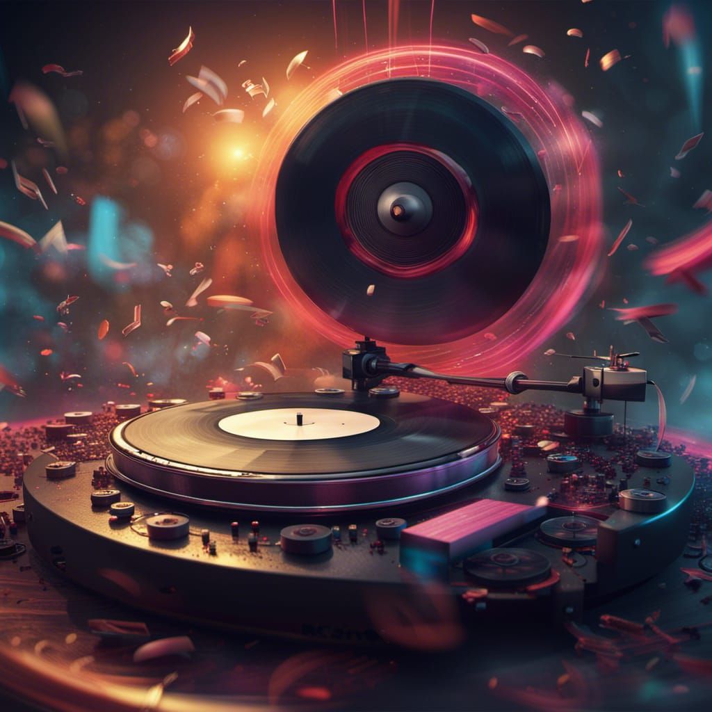 Turntable Creates Musical Notes in Fantasy Art