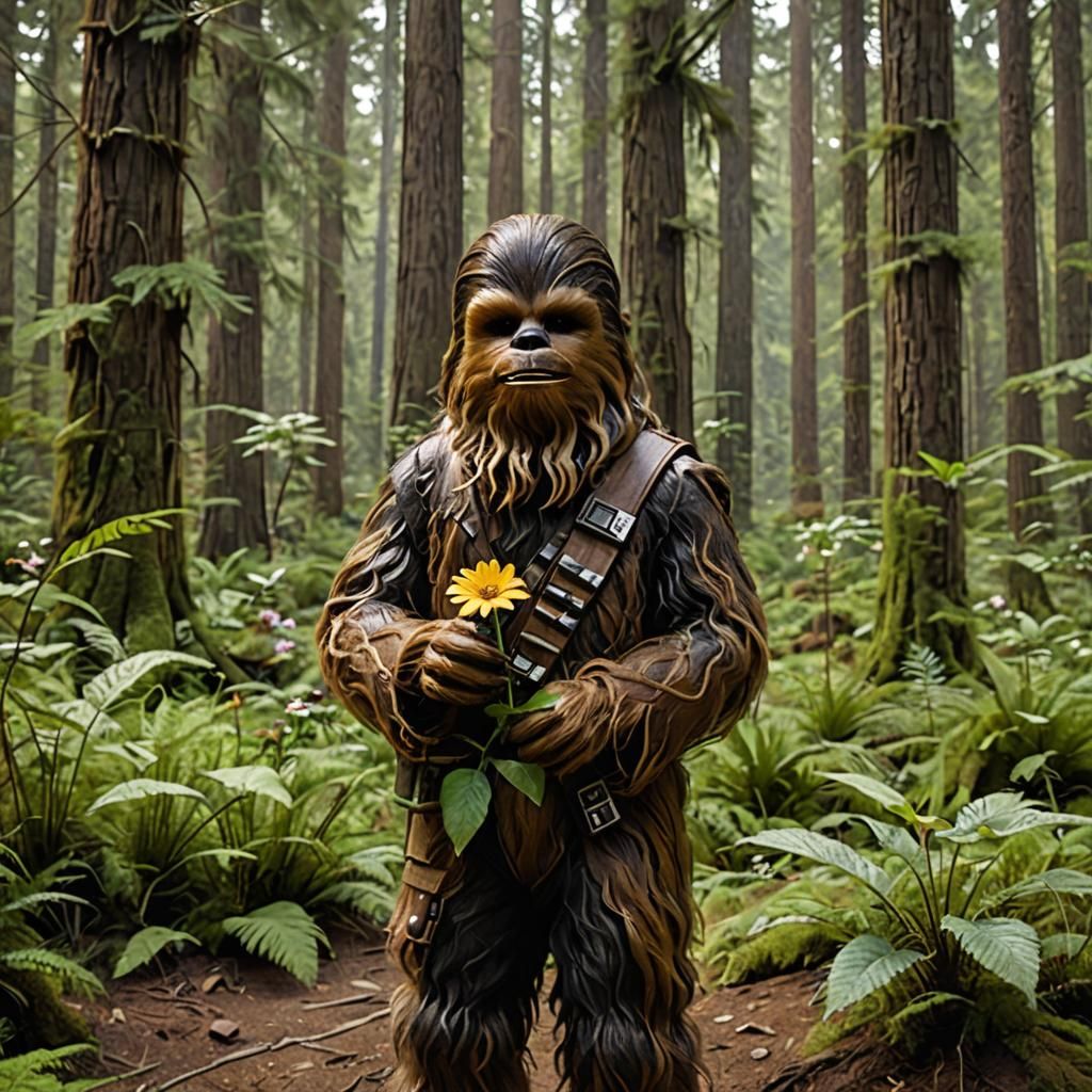Wookiee Holding Flower on Endor