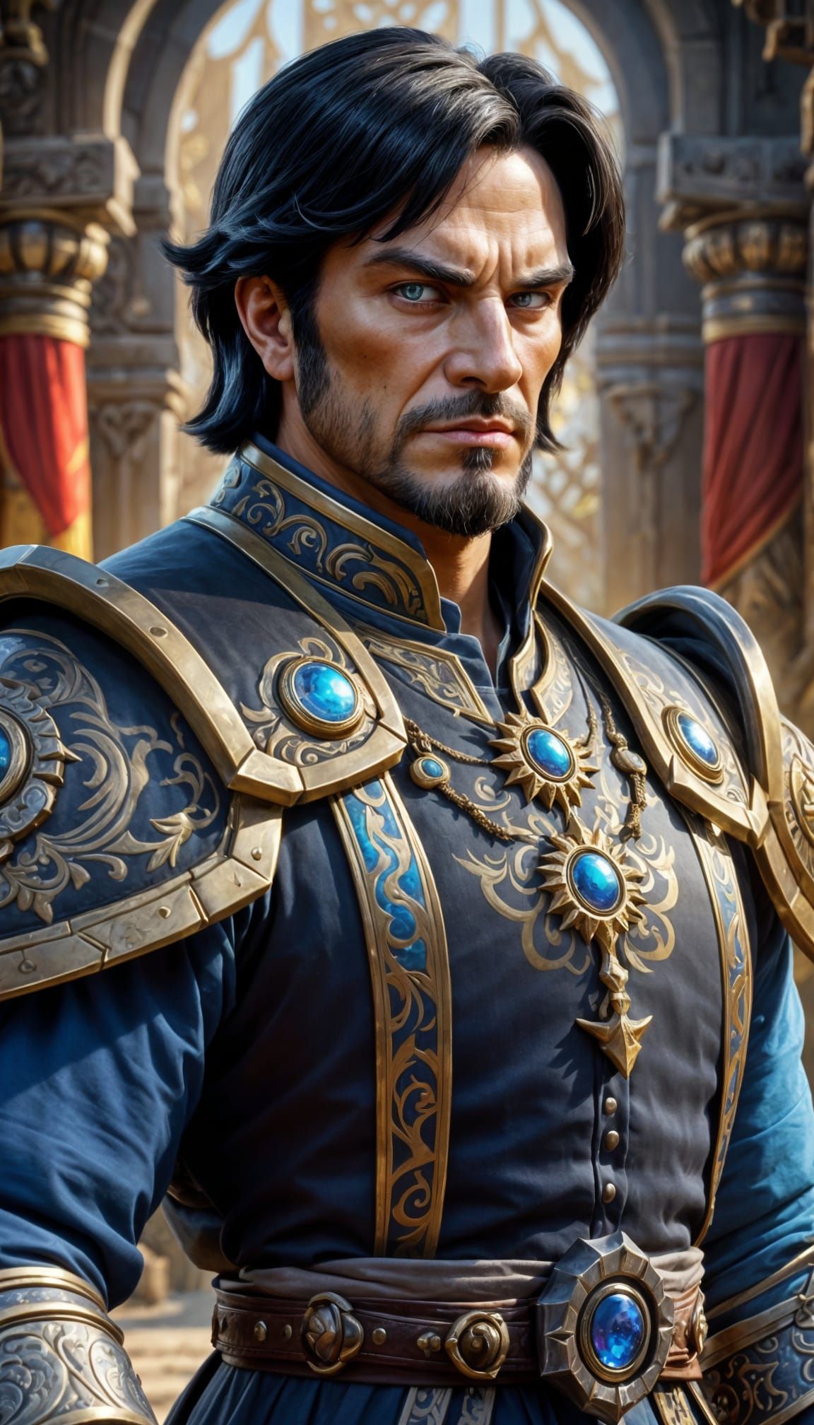 Haughty Governor in Warcraft Style, Hyperrealistic 8K
