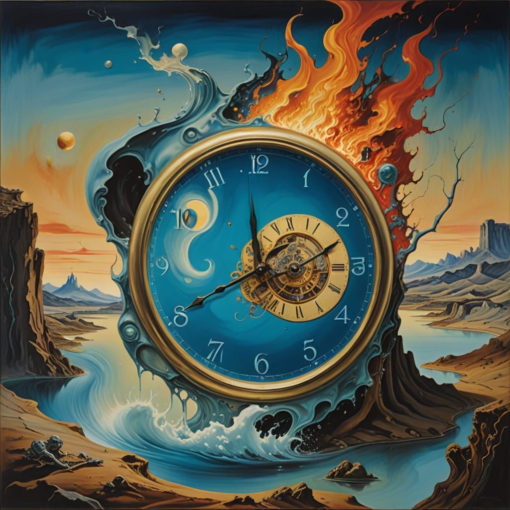 Surreal Devil Portrait in Daliesque Landscape