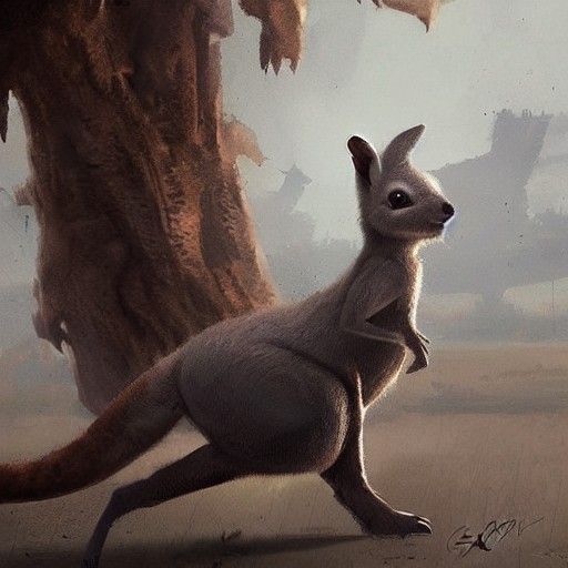 Sinister Kangaroo with Guns: Fantasy Art