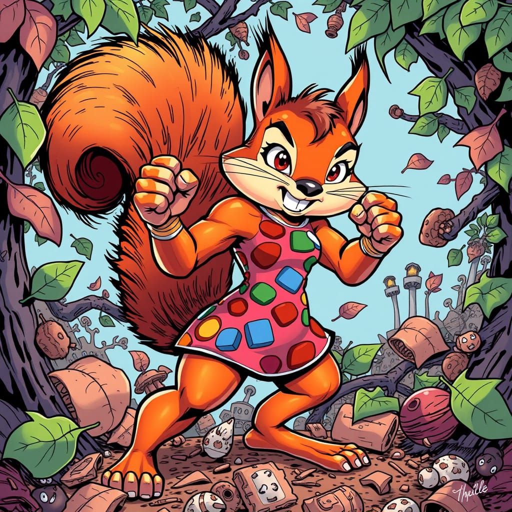 Squirrel Girl in Heroic Comic Book Style