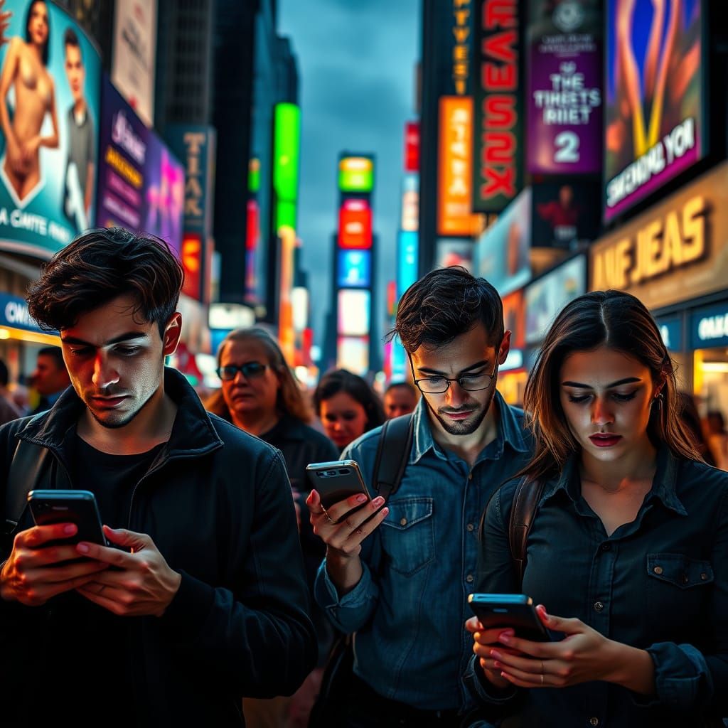 Smartphone Zombies: A Photorealistic Urban Scene