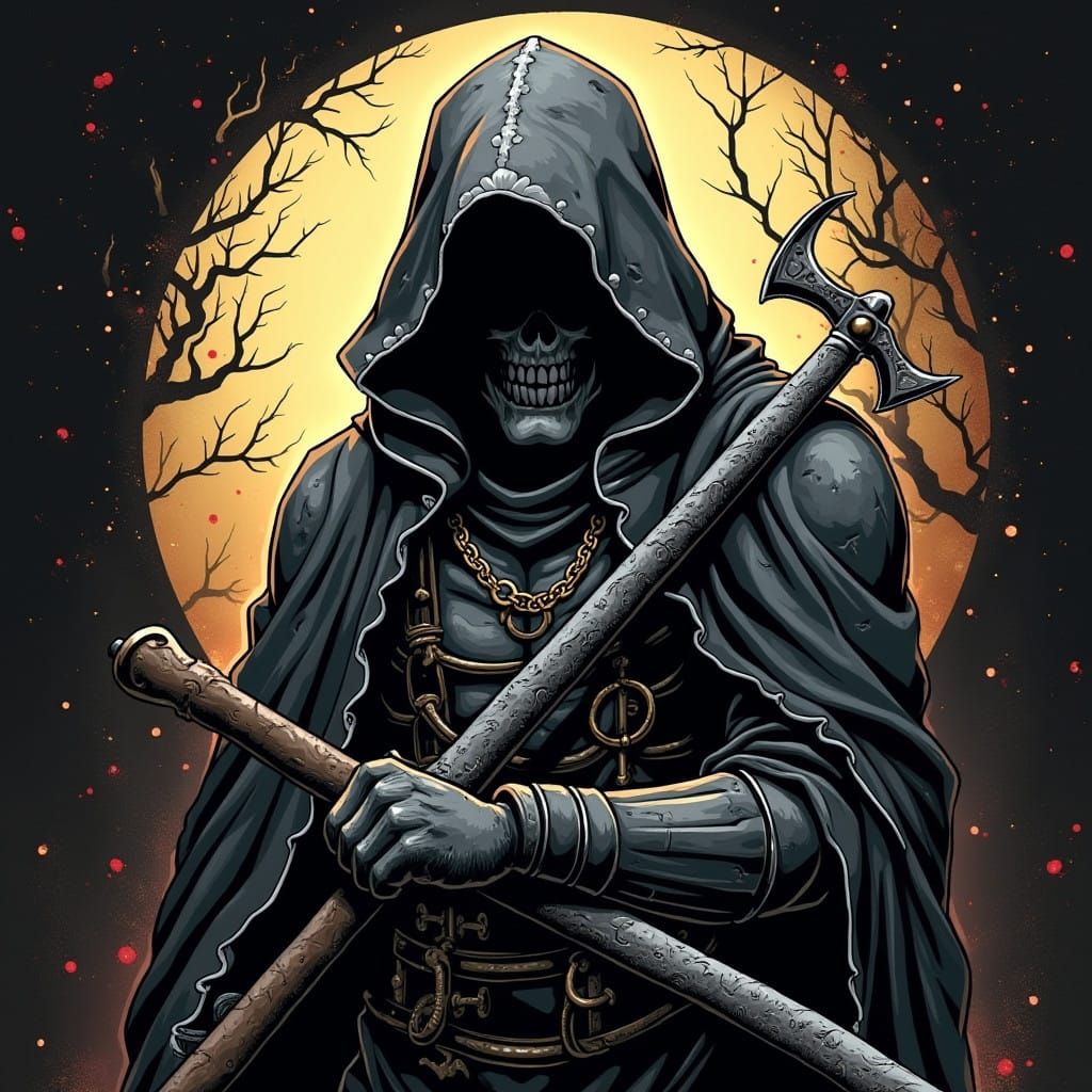 Grimdark Landscape in a Cyberpunk Aesthetic