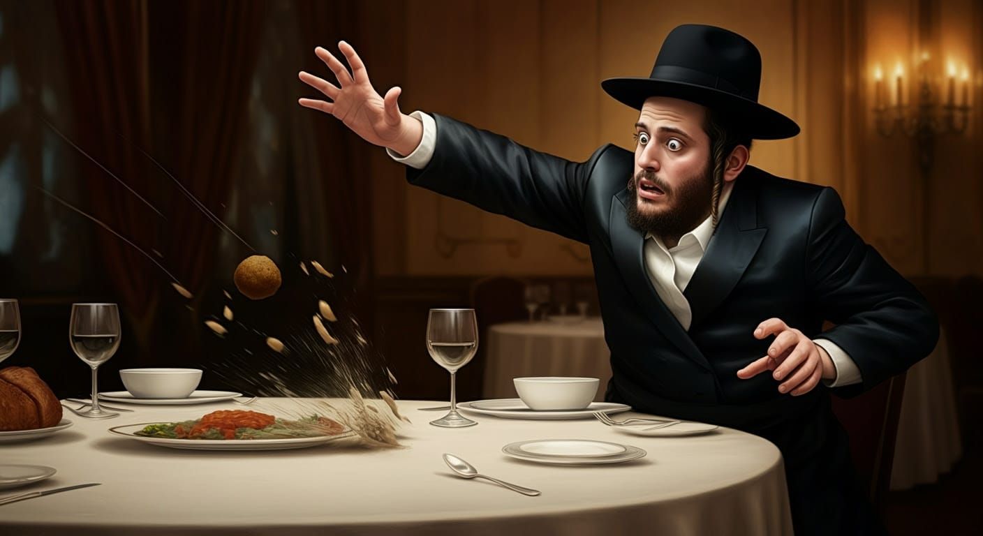 Hasidic Man's Daring Gefilte Fish Rescue in Elegant Dining S...