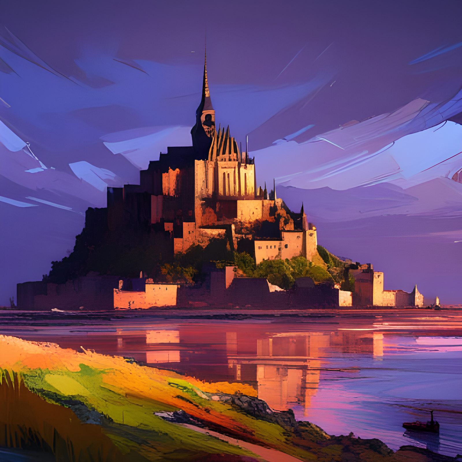 Epic Holy View of Mont Saint-Michel