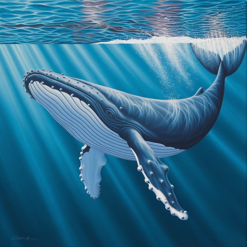 Majestic Blue Whale in Natural Habitat