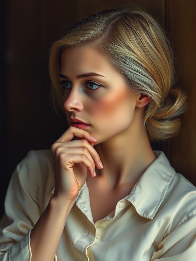 Elegant Woman Contemplating Her Future