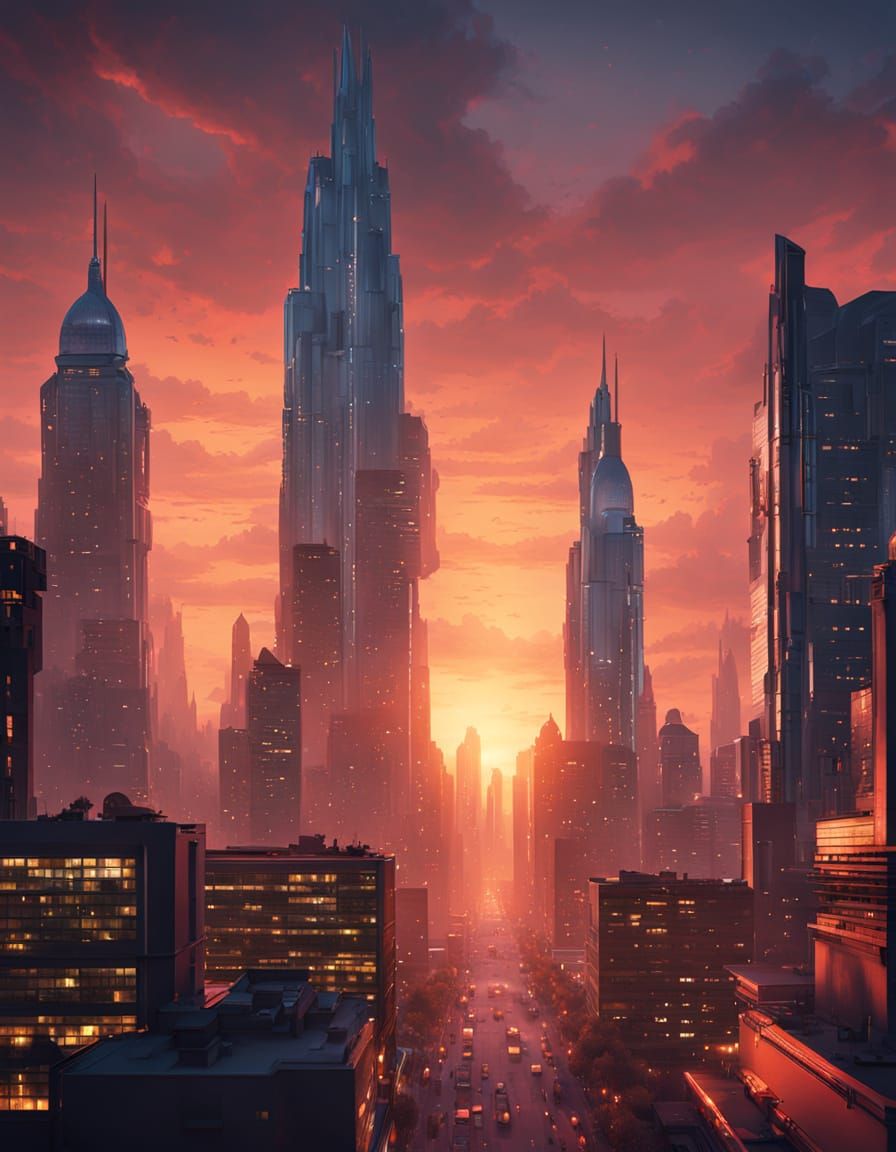 Futuristic Muslim Megalopolis in Neo-Noir Sci-Fi Style