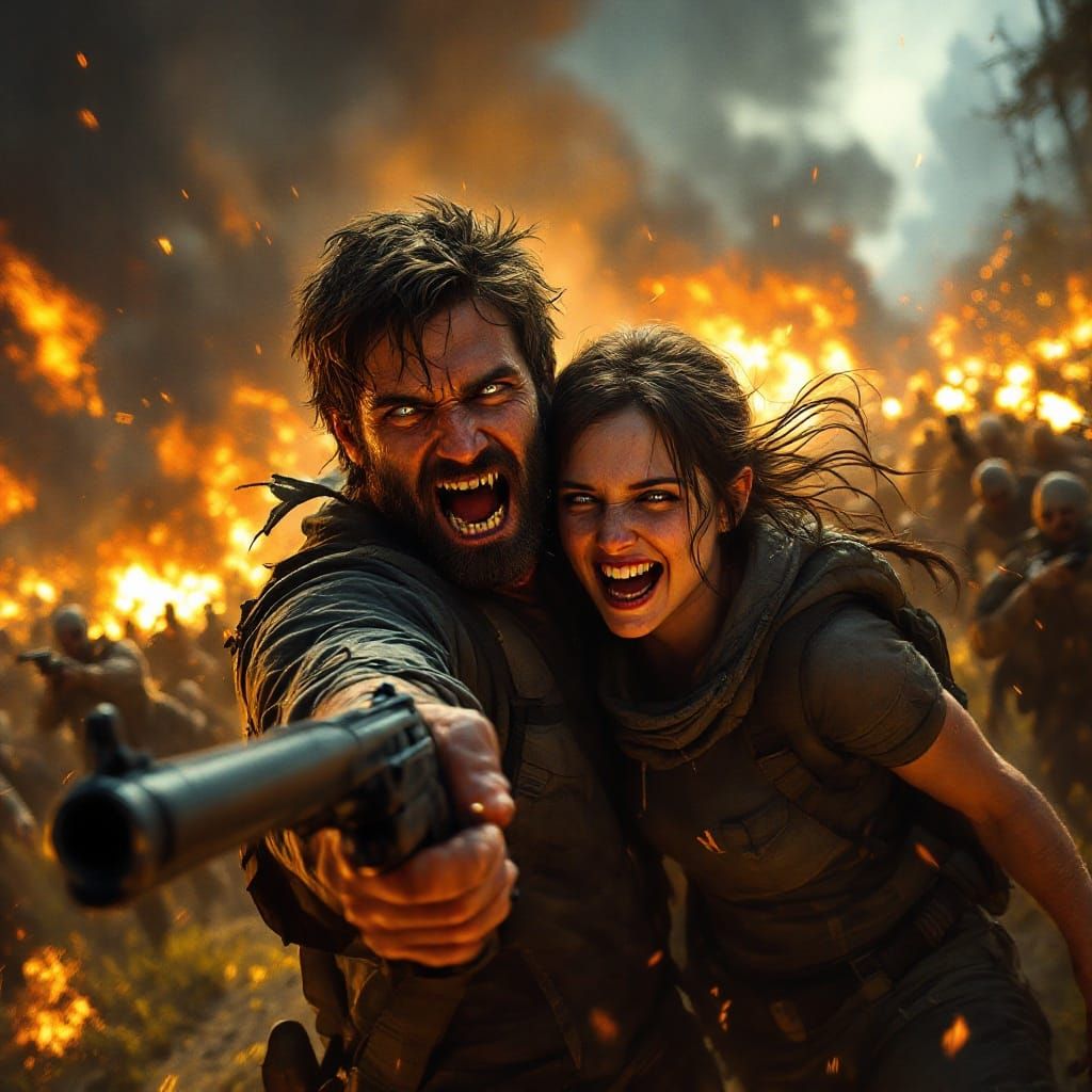 War-Torn Escape: Joel and Ellie Flee Zombie Apocalypse in De...