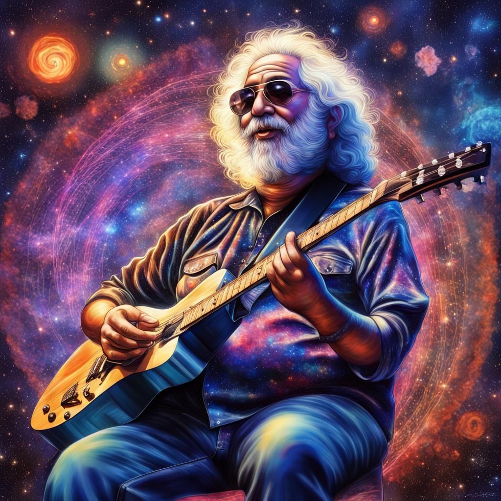 Cosmic Guitarist: a Holographic Astral Illustration