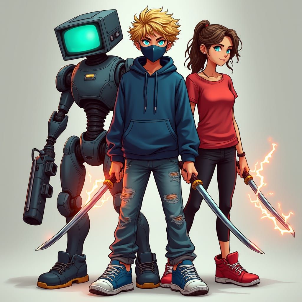 Teenage Ninja Defenders Unite with Robot Ally in High-Energy...