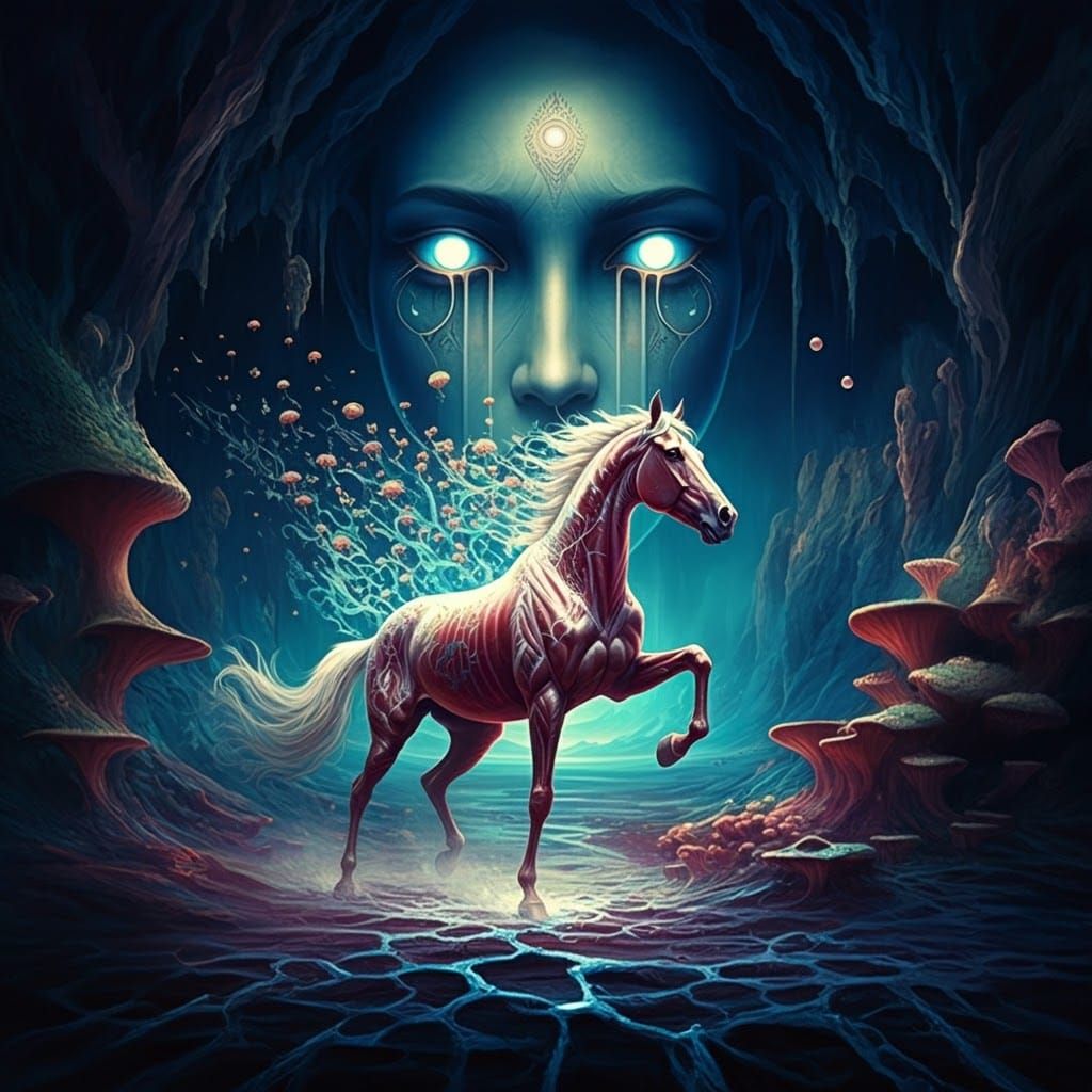 Horse Transformation in a Mystical Wonderland