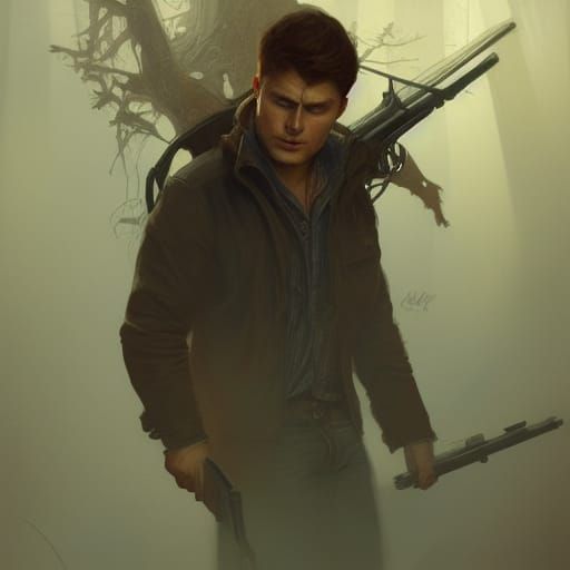 Ghost Hunter Portrait in Hyperdetailed Digital Art