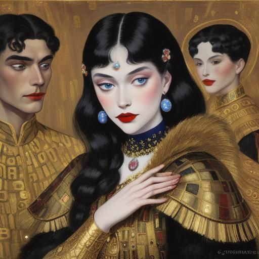 Beautiful Vampire of Ancient Times, Art Nouveau Portrait