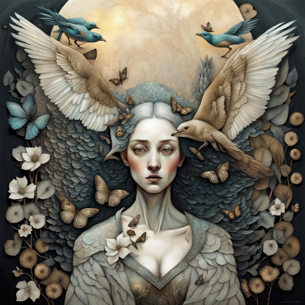 Intricately Detailed Art of Beautiful Friends