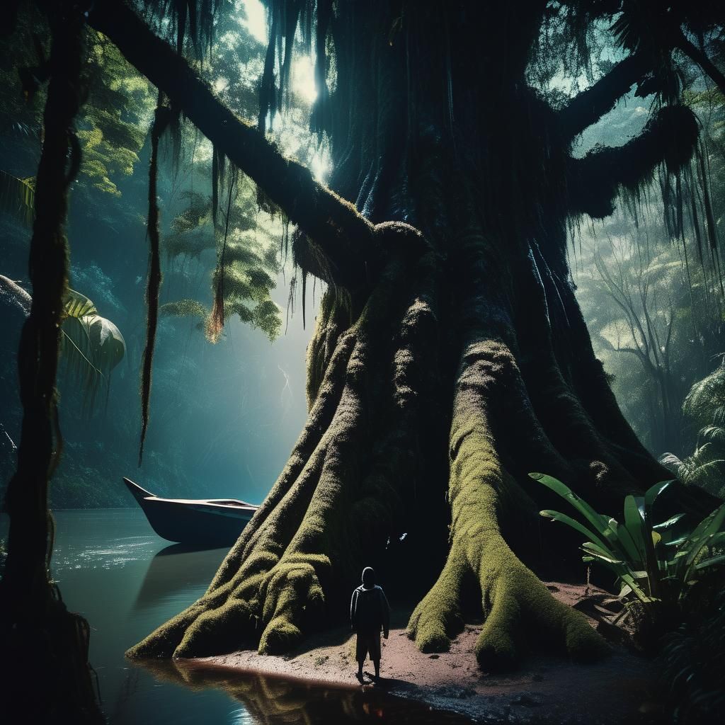 Mysterious Figure Hiding in a Rainforest