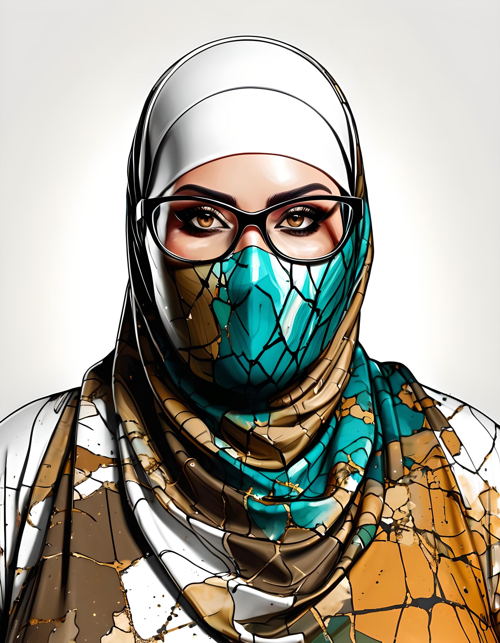 Pop Art Portrait of a Niqabi Woman