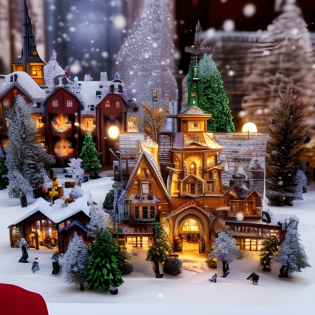 Magical Miniature Christmas Village in Winter