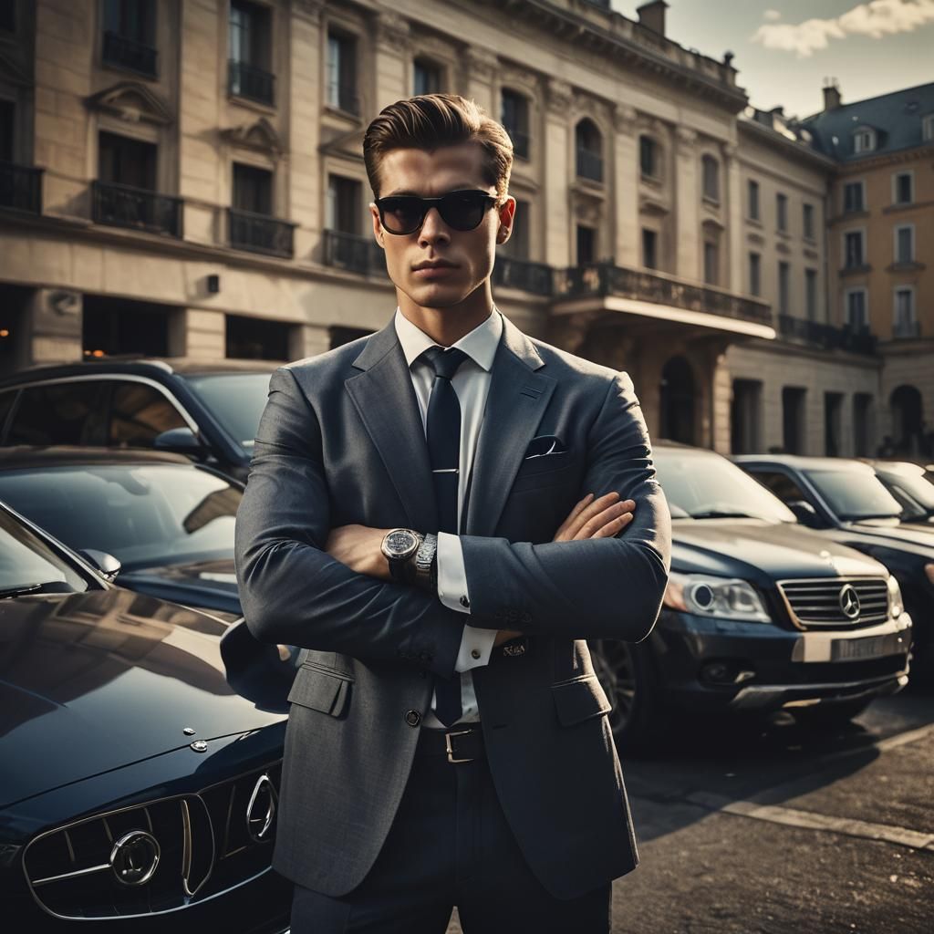 High Fashion Model with Luxury Vehicles