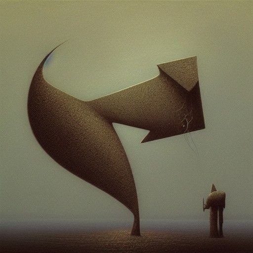 Surreal Magical Fish in Beksinski Style