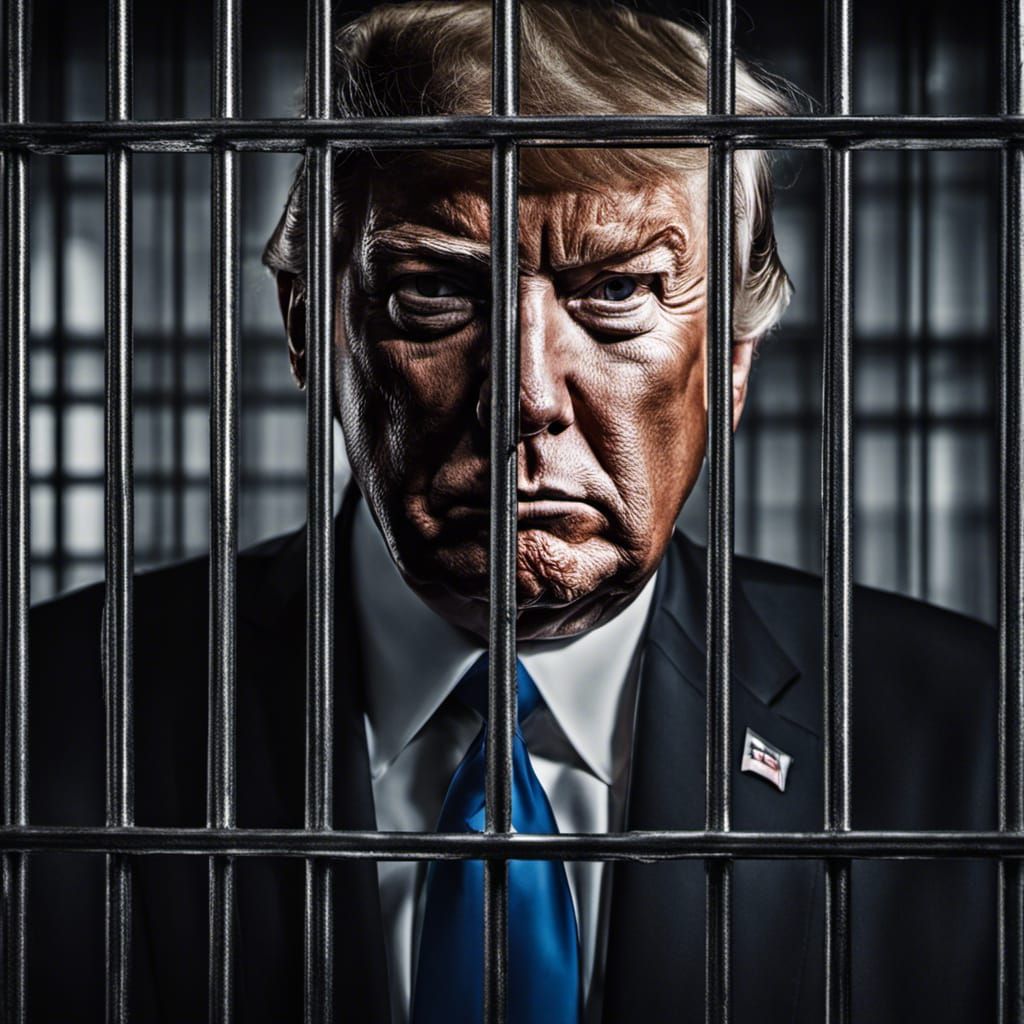 Hyperrealistic Portrait of Man Behind Bars