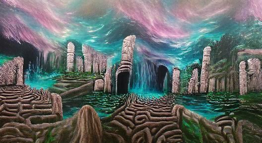 Acrylic Art of an Ancient Realm