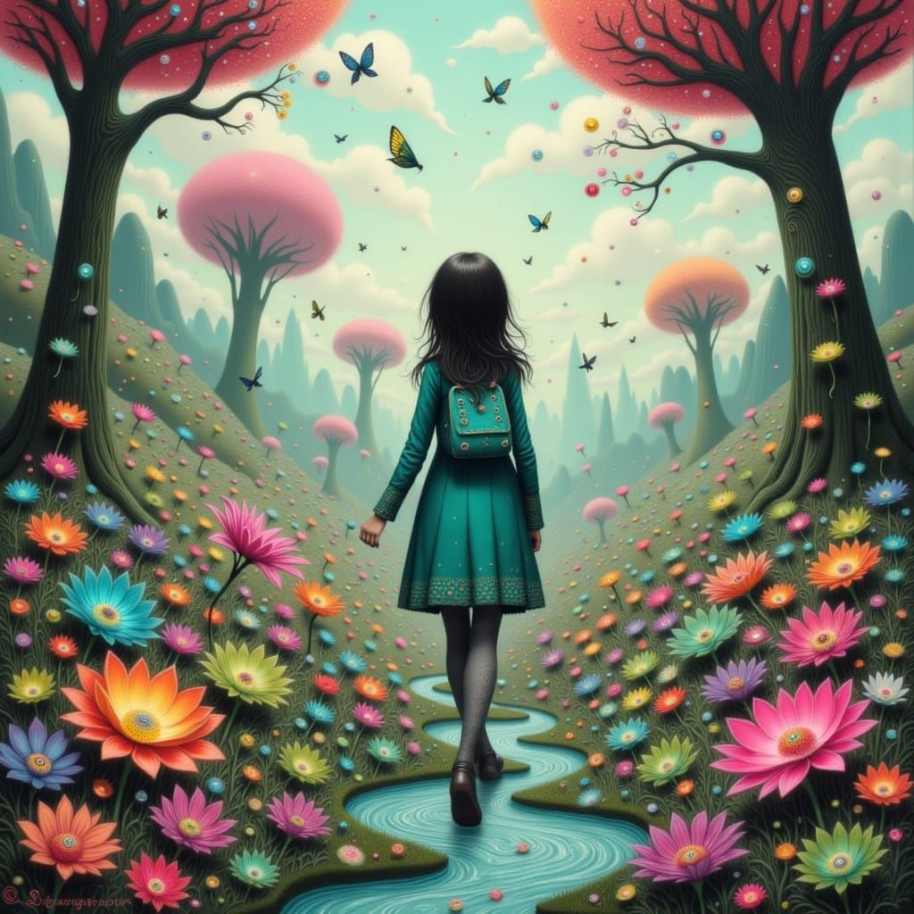 Surreal Dream: Person Walking on Pins and Needles